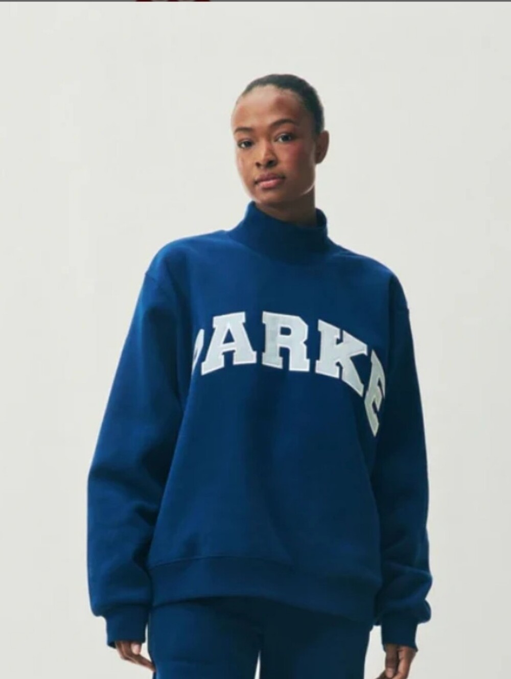 New Parke Winterberry Navy/Baby Blue Turtleneck Sweatshirt In L/XL
